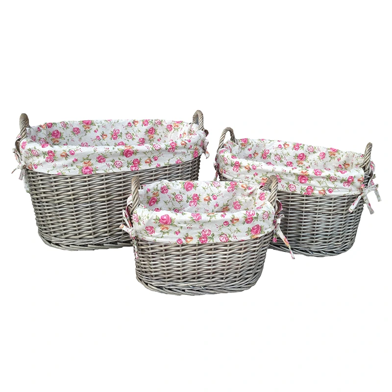 Oval Wicker Basket with Handles